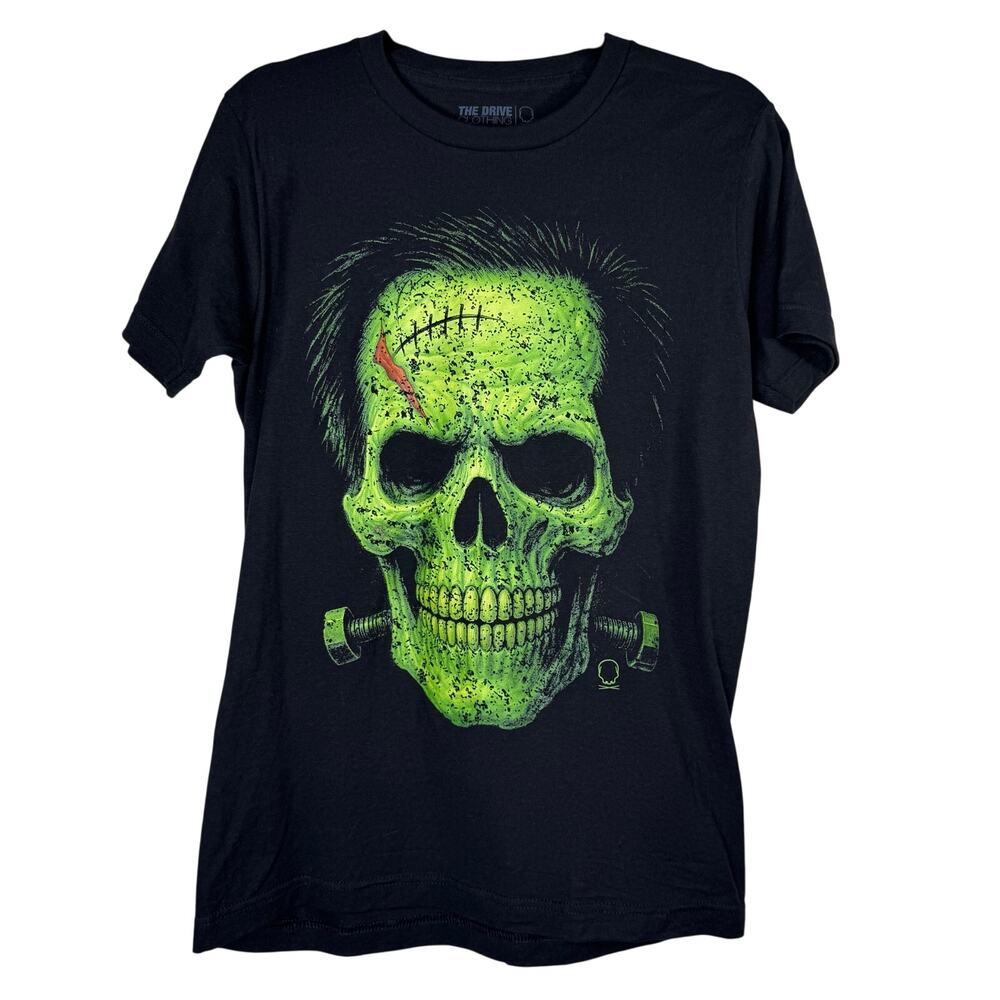 The Drive Frankenstein Skull Black Short Sleeve T-Shirt Small NWOT